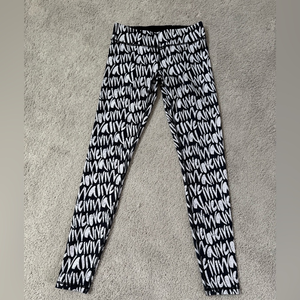 Ivivva Black and White Logo Kids Leggings